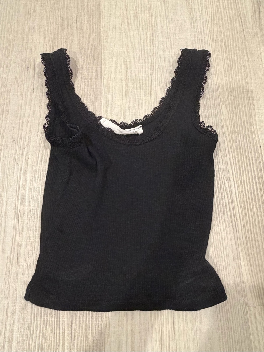 Black Lace-Trim Tank Top - Women